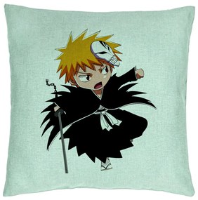 Perna Decorativa cu Bleach Mini Ichigo, 40x40 cm, Verde Menta, Husa Detasabila, Burduf