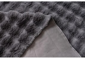 Covor gri antracit lavabil rotund ø 145 cm Bubbly – Oyo Concept