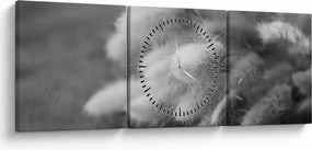 Tablou - iarbă de coadă de iepure pe masă (cu ceas) (90x30 cm)