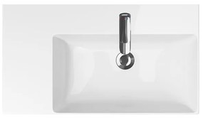 Lavoar suspendat alb 80 cm, dreptunghiular, stanga, Cersanit Inverto Stanga