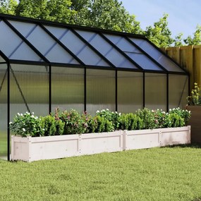 vidaXL Jardiniere de grădină, 2 buc., alb, lemn masiv de pin
