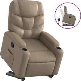 vidaXL Fotoliu rabatabil cu ridicare, cappuccino, piele ecologică