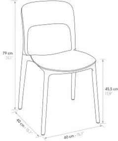 PAZZO DESIGN Set de 4 scaune Luana negru din polipropilenă | Aosom Romania