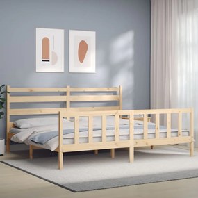 3192051 vidaXL Cadru de pat cu tăblie, 180x200 cm, lemn masiv