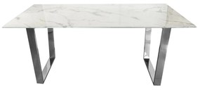 Masa Madera alb/silver marmura – 160/80/75 cm