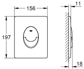 GROHE 38964P00 - Plăcuță de acționare START, 156 × 197 mm, crom mat