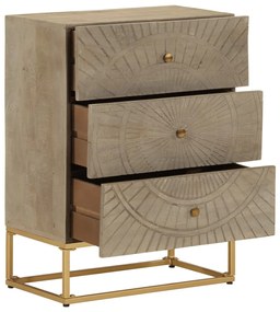 372016 vidaXL Dulap cu sertare 55x30x76 cm, lemn masiv de mango și fier