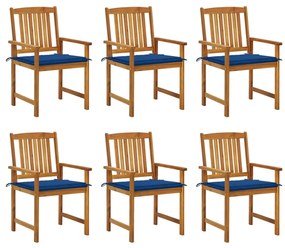 vidaXL Scaune de grădină cu perne, 6 buc., lemn masiv de acacia