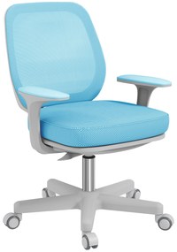 Vinsetto Scaun Birou Ergonomic cu Înălțime Reglabilă, Scaun Rotativ și Respirabil cu Înclinare, 55x48x82.5-94.5 cm, Albastru | Aosom Romania