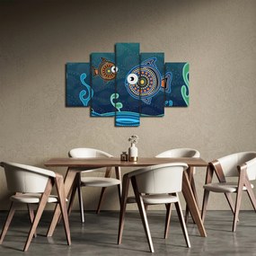 Tablou - Peștișorii desenați (150x105 cm)