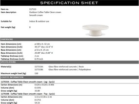 Masuta de cafea design LUX pentru interior si exterior Cleon crem