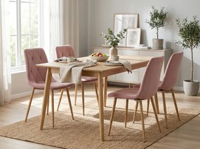 Scaun de catifea roz vechi LIBRA CLOUD ROSE