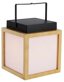 Lampă de masă din bambus cu efect de flacără, inclusiv LED IP44 reîncărcabilă solar - Vega