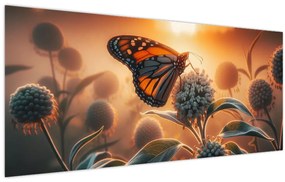 Tablou – Fluture în soare apunând (120x50 cm)
