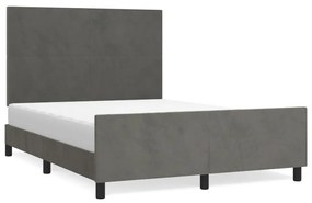 Cadru de pat cu tablie, gri inchis, 140x200 cm, catifea Morke gra, 140 x 200 cm, Design simplu
