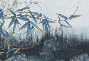 Fototapet - Bambus pe perete (147x102 cm)