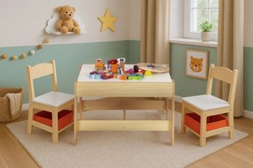 Mobilier pentru copii set masă 2 scaune cu tablă de cretă