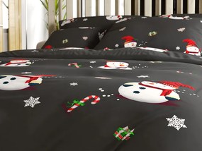 Lenjerie de pat din microfibra WHITE NOWMAN neagra Dimensiune lenjerie de pat: 70 x 80 cm | 140 x 200 cm