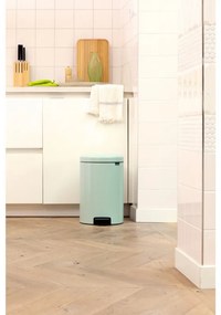 Cos de gunoi cu pedala Brabantia NewIcon 1008843, 12 L, Inchidere lina, Baza antiderapanta, Verde deschis