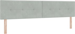 vidaXL Tăblie LED cu benzi LED Manual Gri deschis 200 cm Catifea