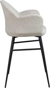 Scaun de bar design LUX, Metal, Tesatura, Light grey