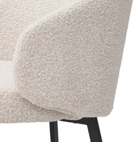 Set de 2 scaune cu brate design LUX Lloyd, boucle crem 115093 HZ