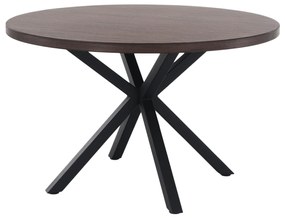 Masă de sufragerie, stejar închis / negru, diametru 120 cm, MEDOR