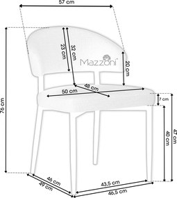MAZZONI EXPORT IRIS Bej (material Juto 4) / picioare negre - SCAUN MODERN TAPIȚAT PENTRU SALON/SUFRAGERIE LOFT