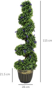 HOMCOM Set de Două Plante Artificiale Lavandă 90cm | Aosom Romania
