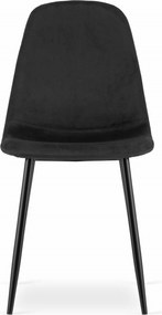 Reducere Scaun de catifea neagra COMO cu picioare negre II. calitate
