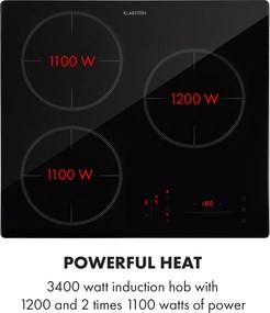 Klarstein TrinityCook, plită cu inducție, 3400 W, control tactil, sticlă