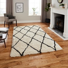 Covor Think Rugs Morocco, 120 x 170 cm, bej-negru