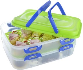 Orion Cutie portabilă din plastic pentru alimente, 2 tăvi