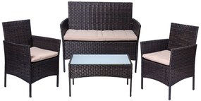 Set de gradina din ratan maro TURIA