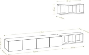 Perete TV Pia White and Oak