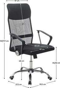 Scaun birou, negru, TC3-973M 5 NEW