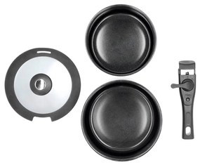 Set de cratițe cu mâner detașabil cu capac/cu suprafață antiaderentă 2 buc. din aluminiu 2,4 l – Holm