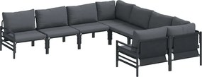 vidaXL Set de canapele pentru grădină cu pernă Antracit Oţel