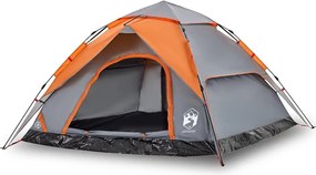 vidaXL Cort camping cupolă 5 persoane, gri/portocaliu, setare rapidă