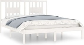vidaXL Cadru pat, alb, 140x200 cm, lemn masiv de pin