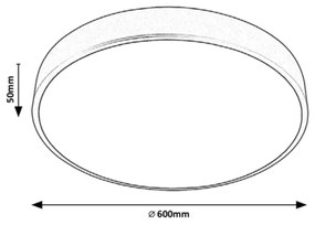 Rabalux 3317 - Plafonieră LED dimerizabilă TESIA, 60 W, 230 V, 60 cm + telecomandă