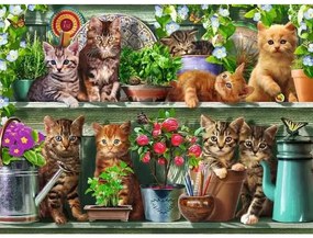 PUZZLE PISICI PE RAFT 500 PIESE DESIGN NOU - RAVENSBURGER (RVSPA00205)