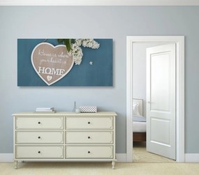 Tablou inimă cu citat - Home is where your heart is