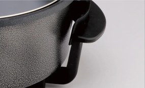 La mâna a doua: Tigaie electrica pentru pizza Rosberg R51010B, 1500W, 32 cm, Termostat, Acoperire antiaderenta, Gri