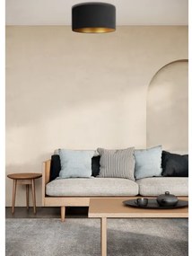 Duolla - Plafonieră ROLLER 1xE27/15W/230V d. 40 cm neagră/aurie