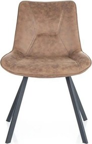 Scaun LINK, maro/negru, stofa microfibra/metal, 53x43x85 cm