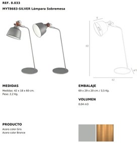 Lampa de masa eleganta design minimalist Steel