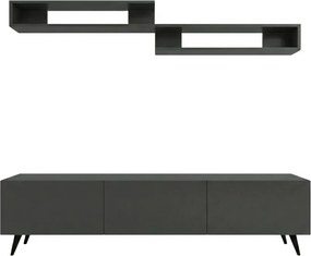 Dulap TV MIYA 150 cm cu polita de perete, antracit