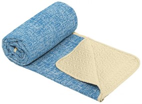 Cuvertura matlasata cu 2 fete Alcam, microfibra, 210x220 cm, Blue Jeans