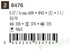 Aplica de perete exterior IP43, down light, auriu antic Madrid 8476 RX